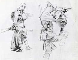 Two studies for soldiers of Gassed