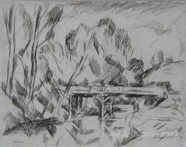 Abramtsevo. The bridge. Drawing for the painting 'Bridge in Abra