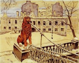 The Lion Bridge in Petrograd