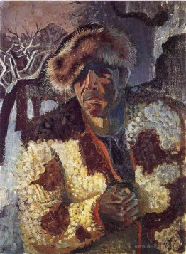 Self-portrait with fur cap