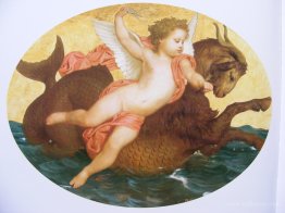 Cupid on a sea monster