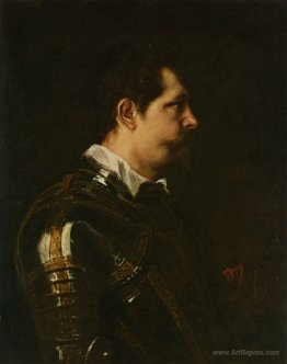 Portrait of a Military Commander bust length in Profile in Damas