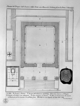 Plan and elevation rear of the Temple of the Sibyl at Tivoli