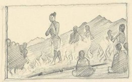 Study of walkers over the fire