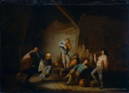 Dancing Couple and Merry Company in an Interior