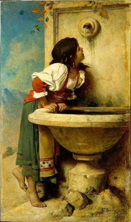 Roman girl at the fountain