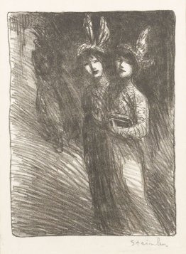 Two women lithograph