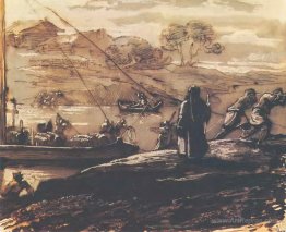 Landscape with barge haulers