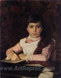 A portrait of a young girl