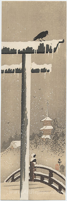 Torii and Crow in the Snow