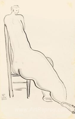 Nude on High Back Chair