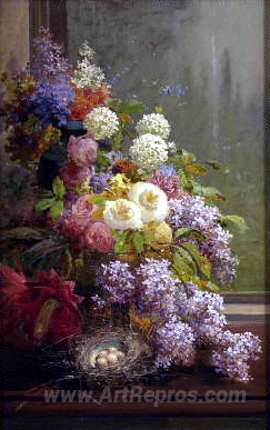 Still Life FLowers and Fruit