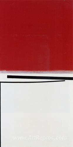 Square Motif in White and Indian Red