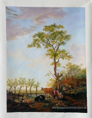 Dutch landscape with cattle and farm