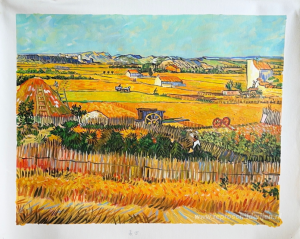 Harvest at La Crau, with Montmajour in the Background