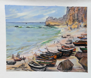 Boats on the Beach at Etretat