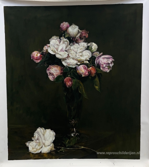 White Roses and Roses in a Footed Glass