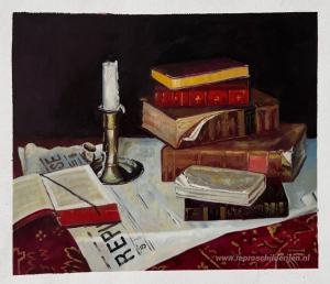 Still Life with Books and Candle 